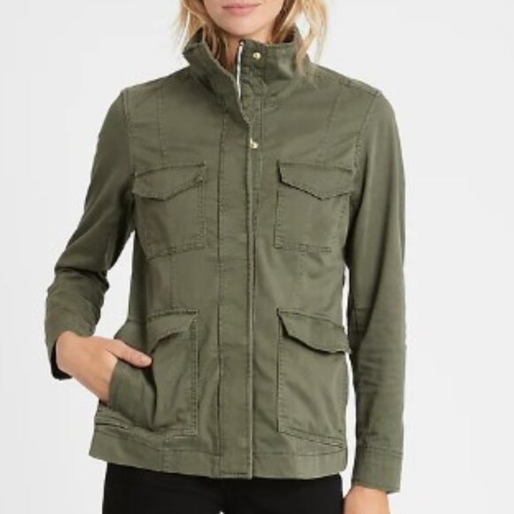 Banana Republic Petite Classic Utility Jacket, Green, Size XXS - Picture 5 of 7